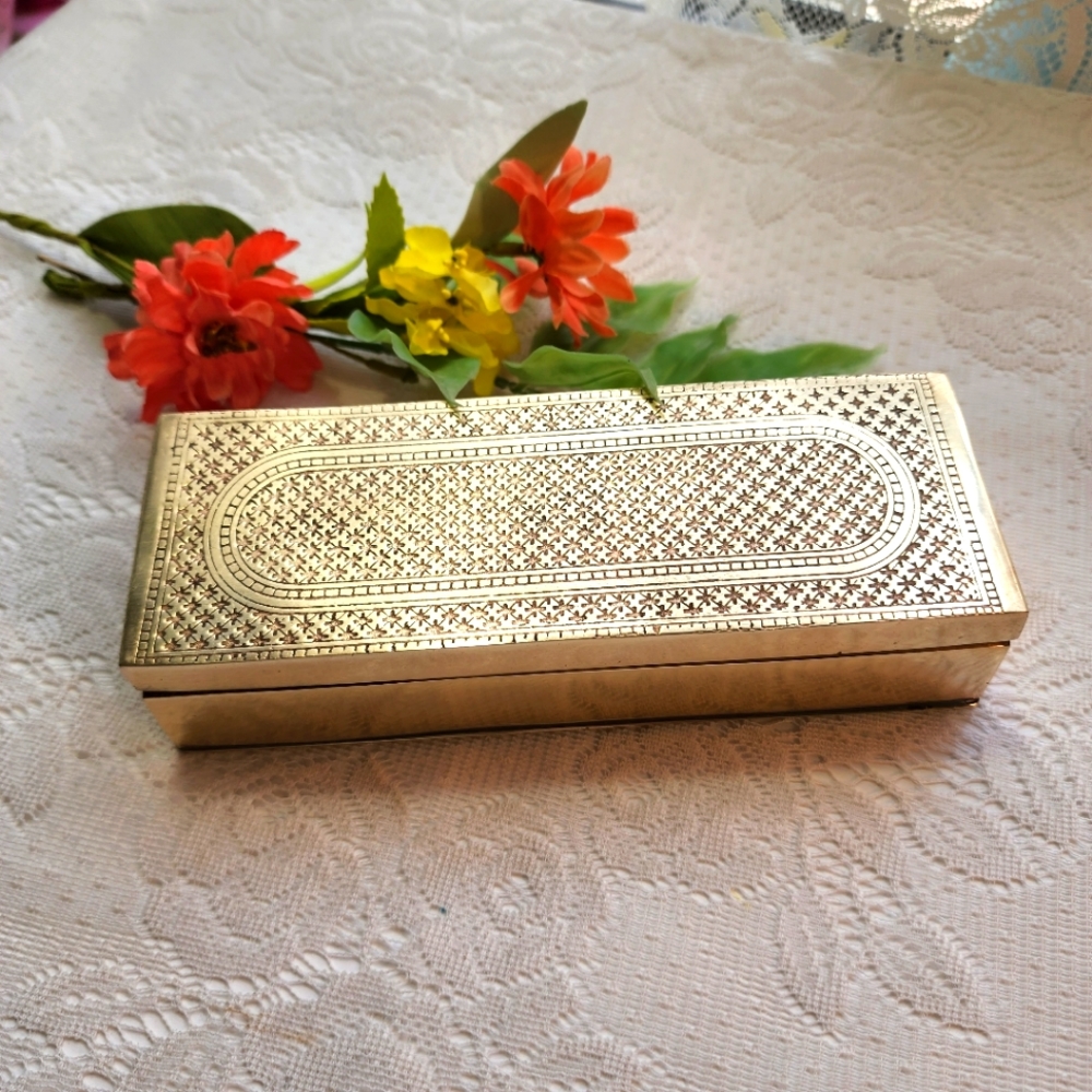 Solid brass box intricate design
